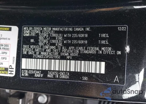 2023 Lexus Nx 350 from USA, damaged, VIN 2T2AGCEZ5PC021950